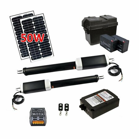 ALEKO GG1300USOL ETL Listed Solar Kit Swing Gate Opener For Dual Gates Up To 1300-lb GG1300USOL-UNB